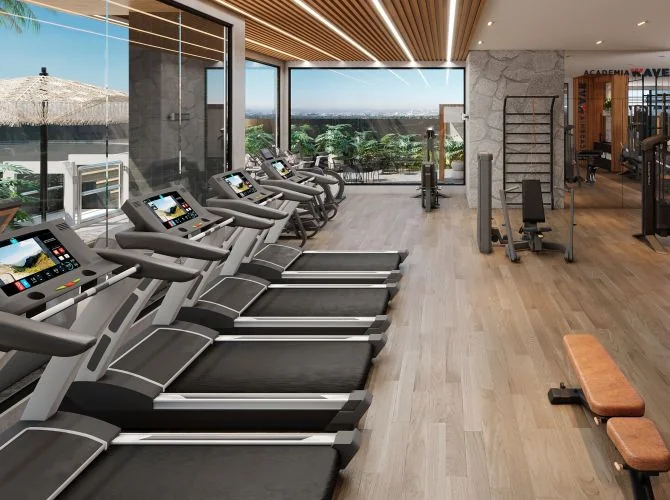 Brava Green Home Club — perspectiva: academia